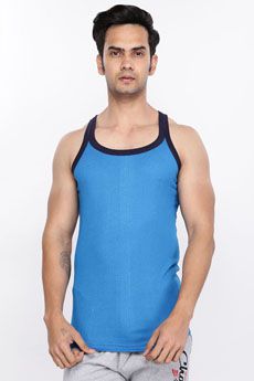 BRINK Men Knitted Royal Blue Sando